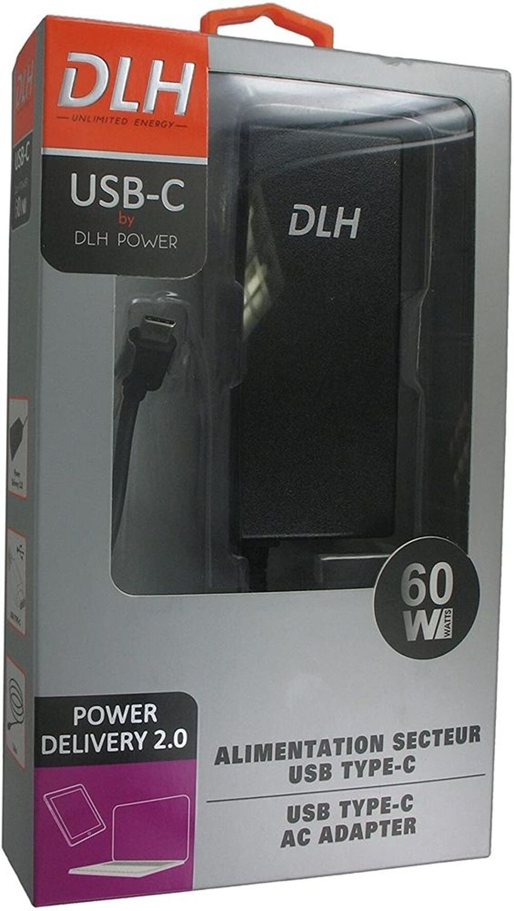 Adaptateur USB-C DLH 60W Matériel informatique