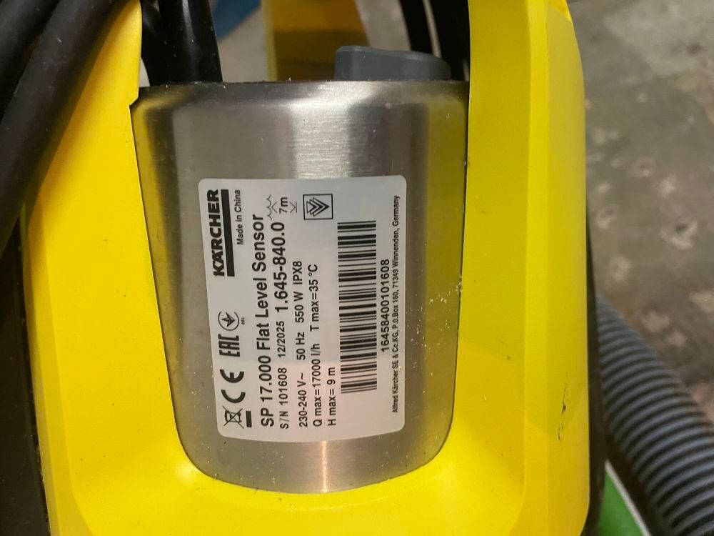 pompe Karcher 17000 flat level sensor et tuyau d'&eacute;vacuation Bricolage