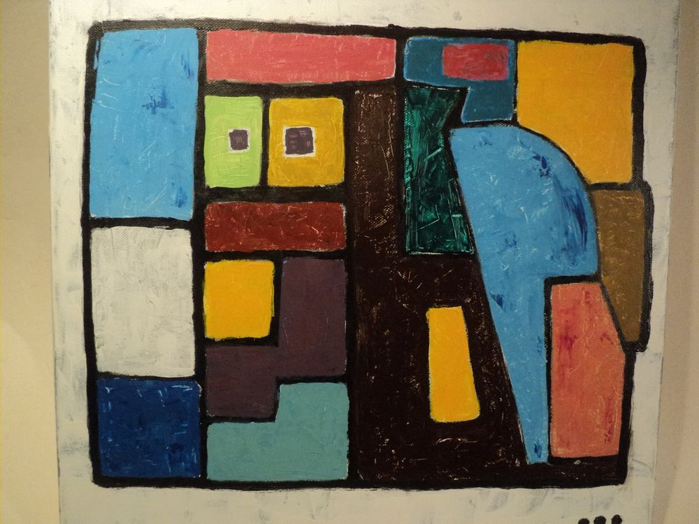 Tableau Composition Peinture Abstraite Contemporaine. Dcoration