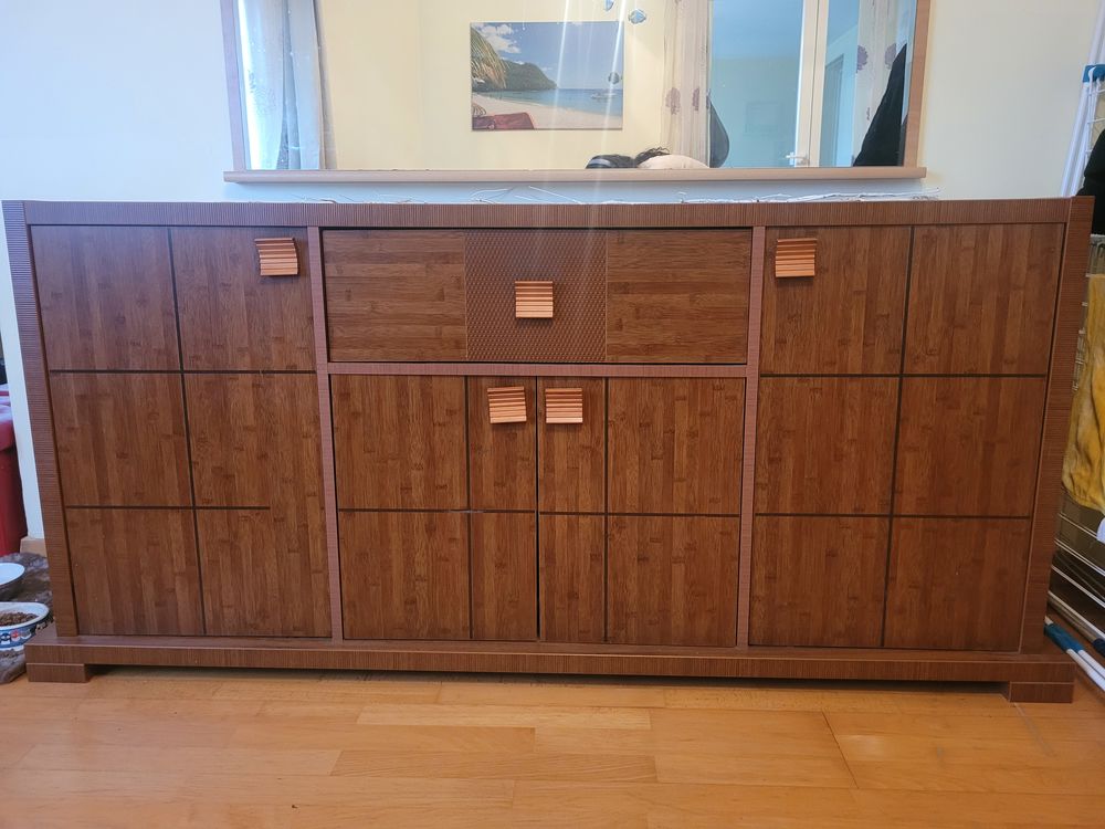 Ensemble de meubles de salle &agrave; manger bois de couleur marron Meubles