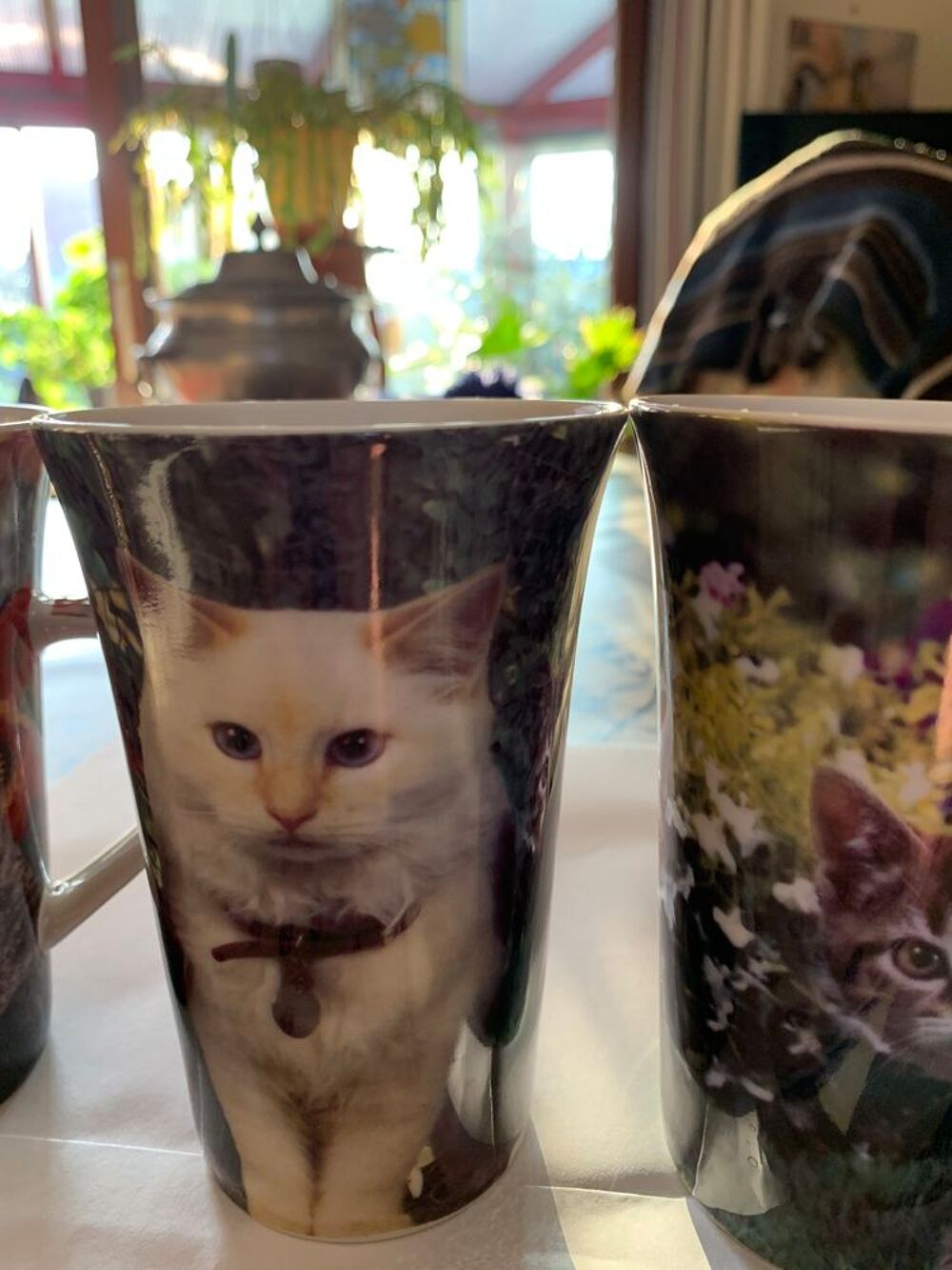4 grands mugs d&eacute;cor chats Cuisine