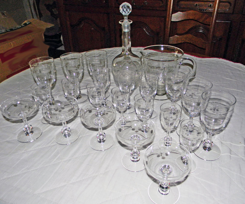 Collection de verres en cristal Décoration
