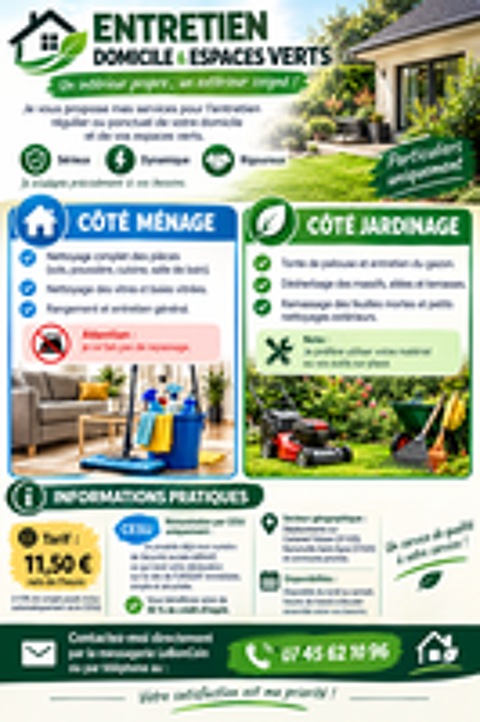   Services de Ménage et Jardinage à domicile (Déclaration CESU 