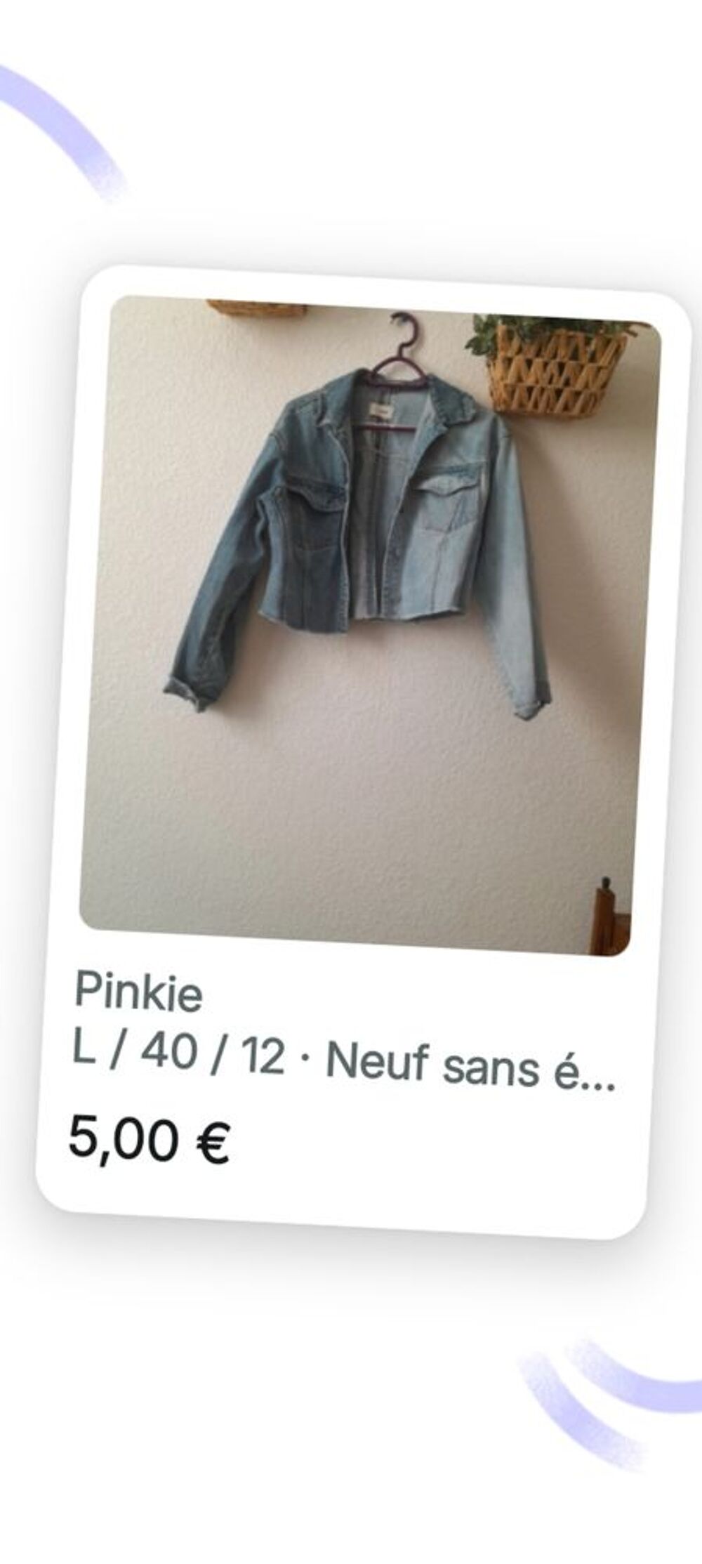 
Veste en denim &eacute;tat impeccable Vêtements