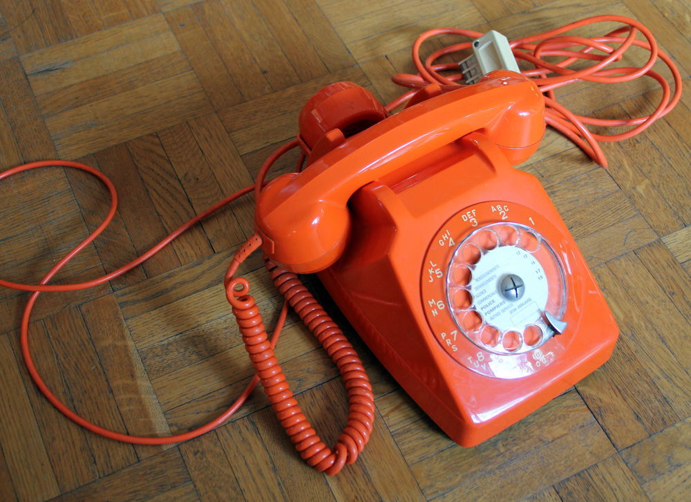 Telephone orange SOCOTEL 1977 Décoration