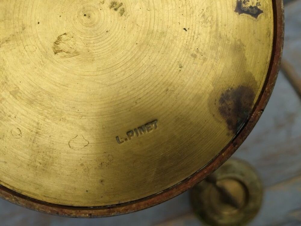 Ancien Bougeoir Bras R&eacute;glable Bronze L. Pinet XIX&egrave;me 