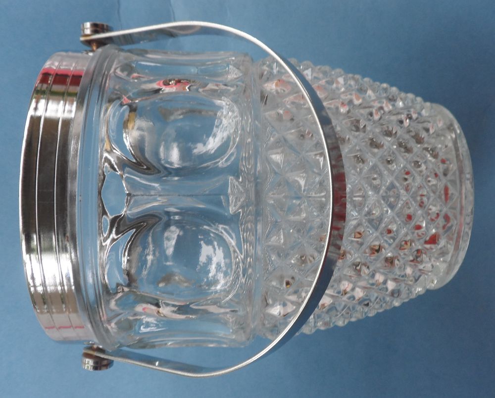 Seau &agrave; glace Oberglas Austria taille diamant, vintage ans 60 Cuisine