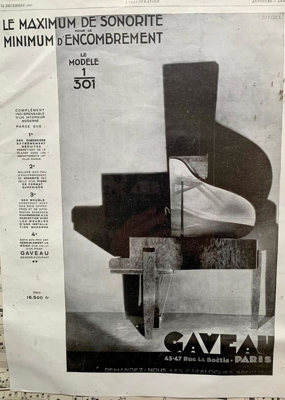 PIANO CRAPAUD DE MARQUE GAVEAU (1943) Instruments de musique