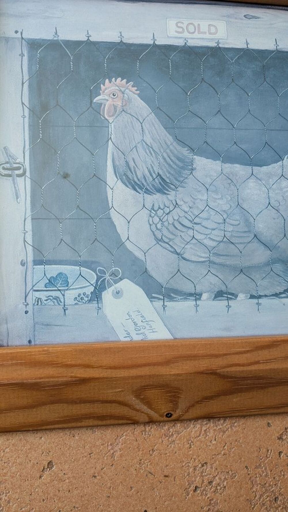tableau poule en cage Décoration