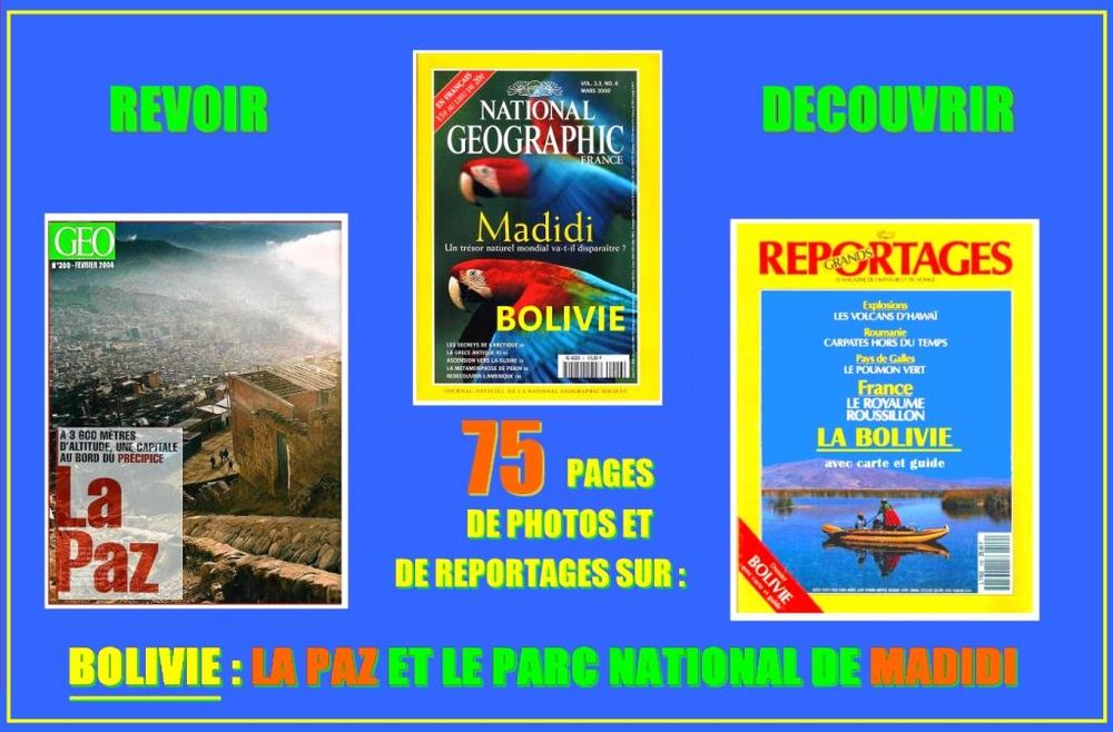 LA BOLIVIE - g&eacute;o - LA PAZ - MADIDI / prixportcompris Livres et BD
