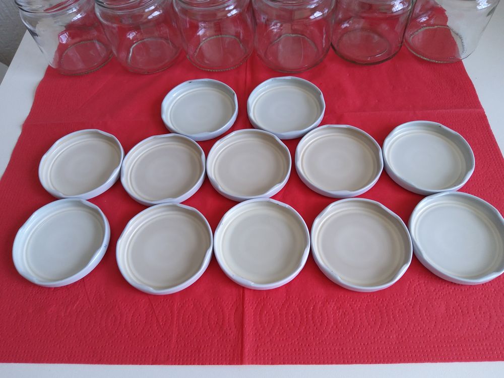 12 PETITS POTS en VERRE avec COUVERCLES Cuisine