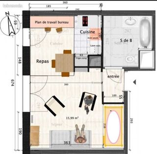  Appartement à vendre 1 pièce 34 m²