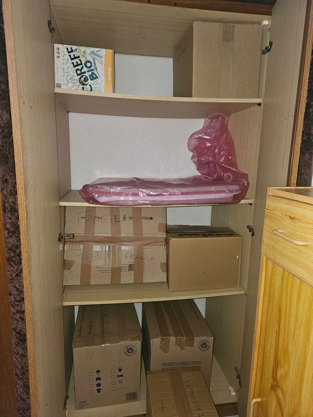DONNE armoire 4 Portes Placage Bois et miroirs Meubles