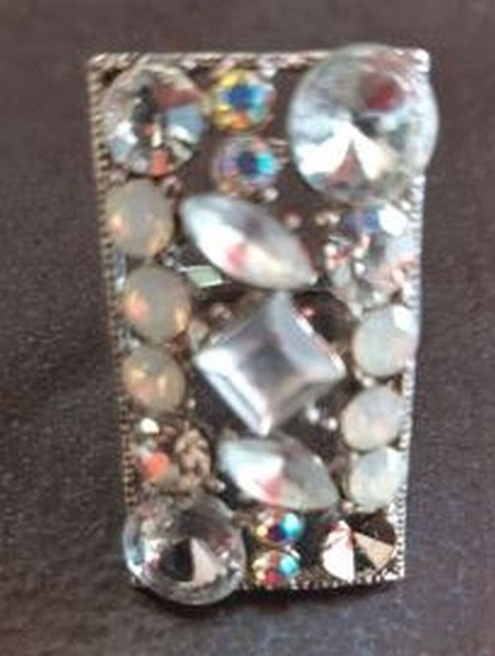 bague ajustable acier couleur argent et pierre strass Bijoux et montres