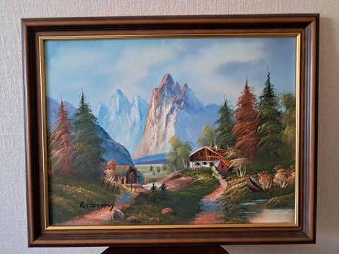 Tableau peinture sur toile signée 35 Creil (60)
