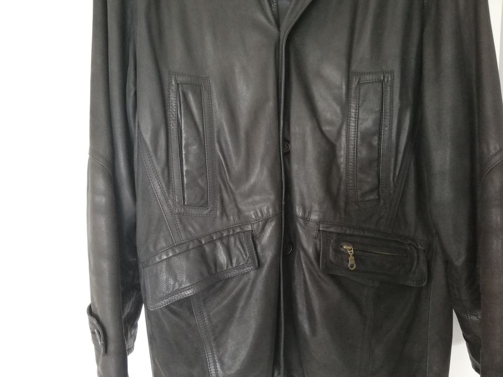 Manteau / Veste cuir 3/4 Homme taille XL Vêtements
