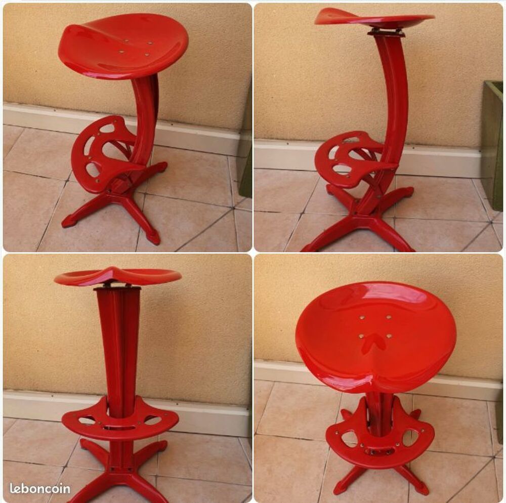 TABOURETS HAUTS ACIER ROUGE Meubles