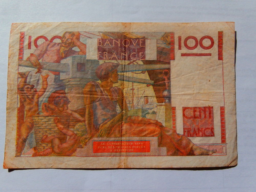 Billet de banque jeune paysan 100 franc.1946 