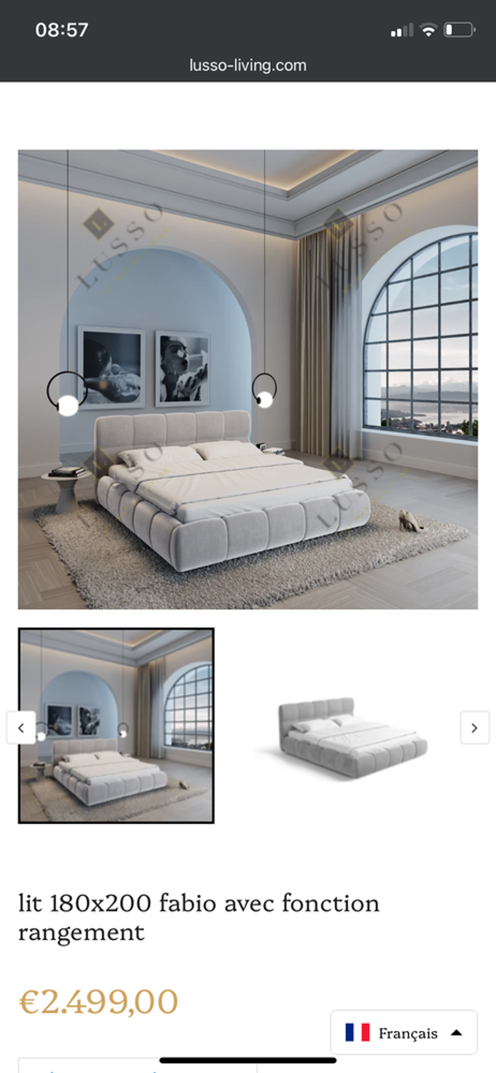 Lit Lusso living &amp; matelas bultex 180cm Meubles