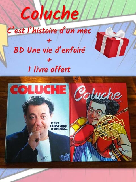 Coluche - Lot 2 grand livres + 1 offert - Biographie Bondoufle (91)