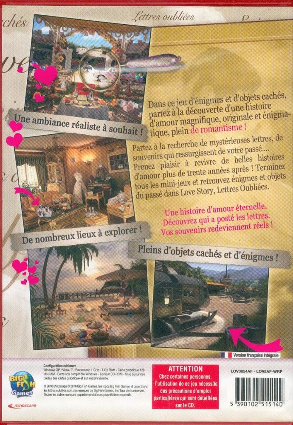 Objets cach&eacute;s ? love story - Jeu PC
Consoles et jeux vidéos