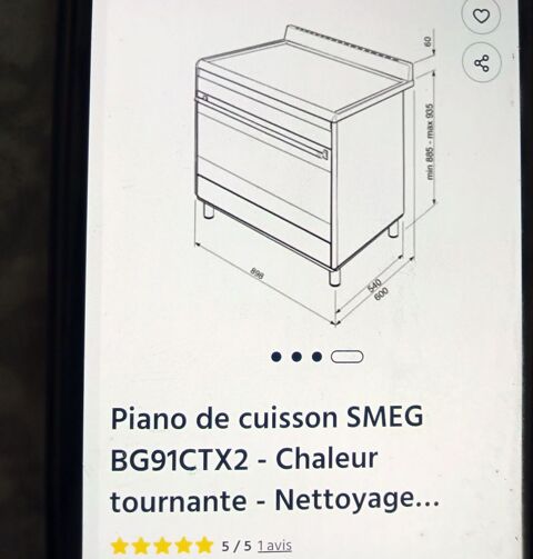 Gazini&egrave;re &eacute;lectrique et gaz , Smeg, 5 feux, 500 84150 Violès