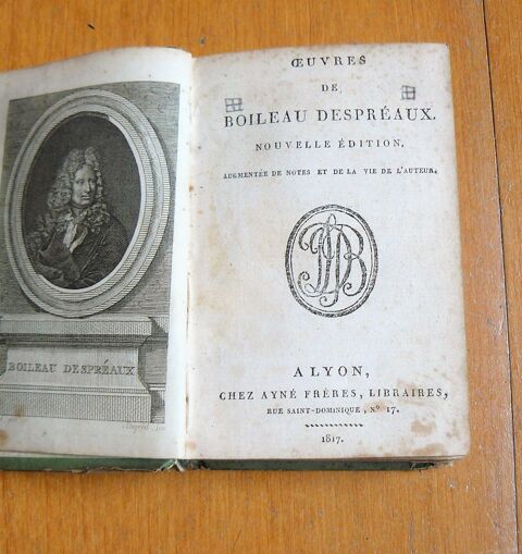 Oeuvres de BOILEAU DESPR�AUX - �dition augment�e - 1817 12 Argenteuil (95)
