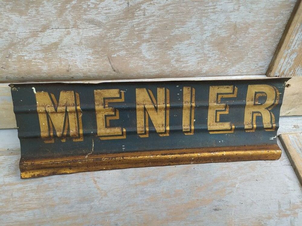 Ancienne Plaque Pr&eacute;sentoir T&ocirc;le Publicitaire Chocolat Menier 