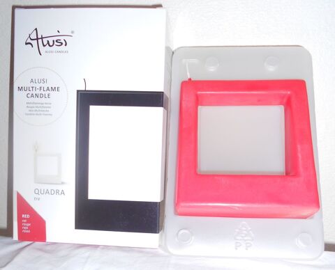 Bougie Quadra Design Alusi Couleur Rouge 11 Cm 7 Tarare (69)