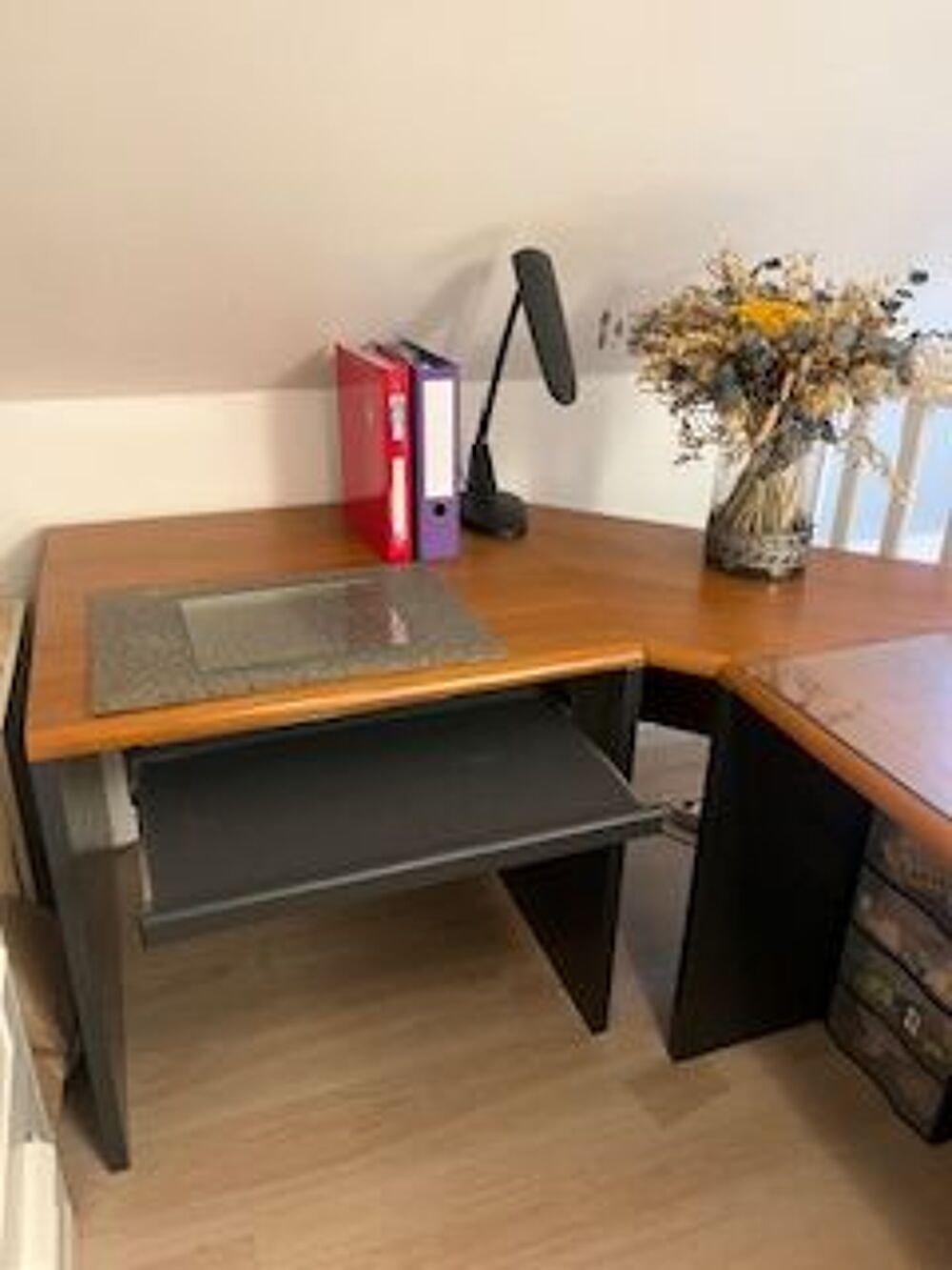 Grand bureau d'angle de direction avec retour et caisson 3 t Meubles