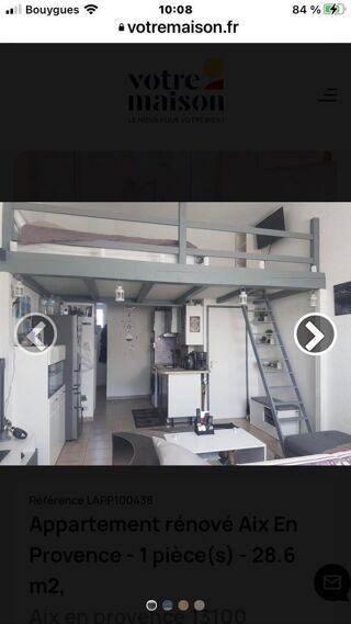  Appartement  vendre 2 pices 35 m Les milles