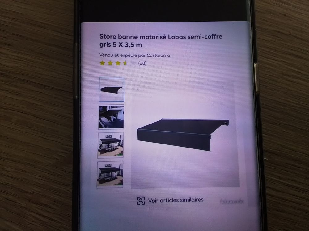Store banne motoris&eacute; 5m par 3,50m neuf Jamais pos&eacute; Jardin