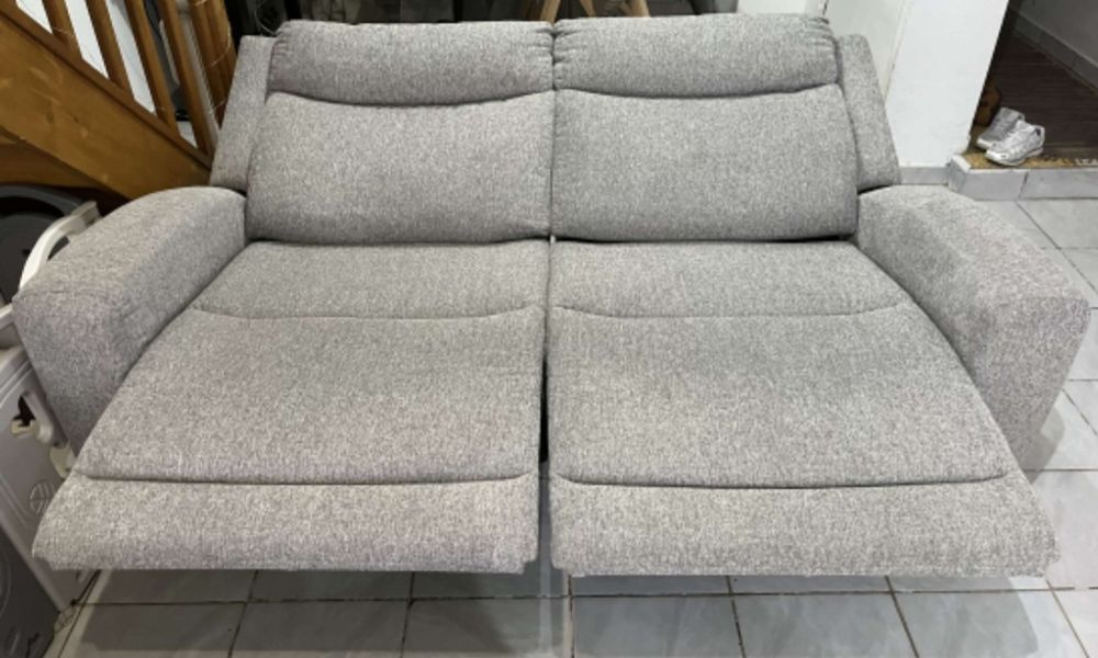 Canap&eacute; 3 places 2 relax tissu gris Meubles