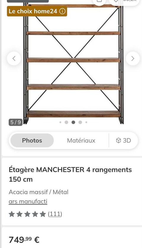 étagère acacias et métal Tourcoing (59)