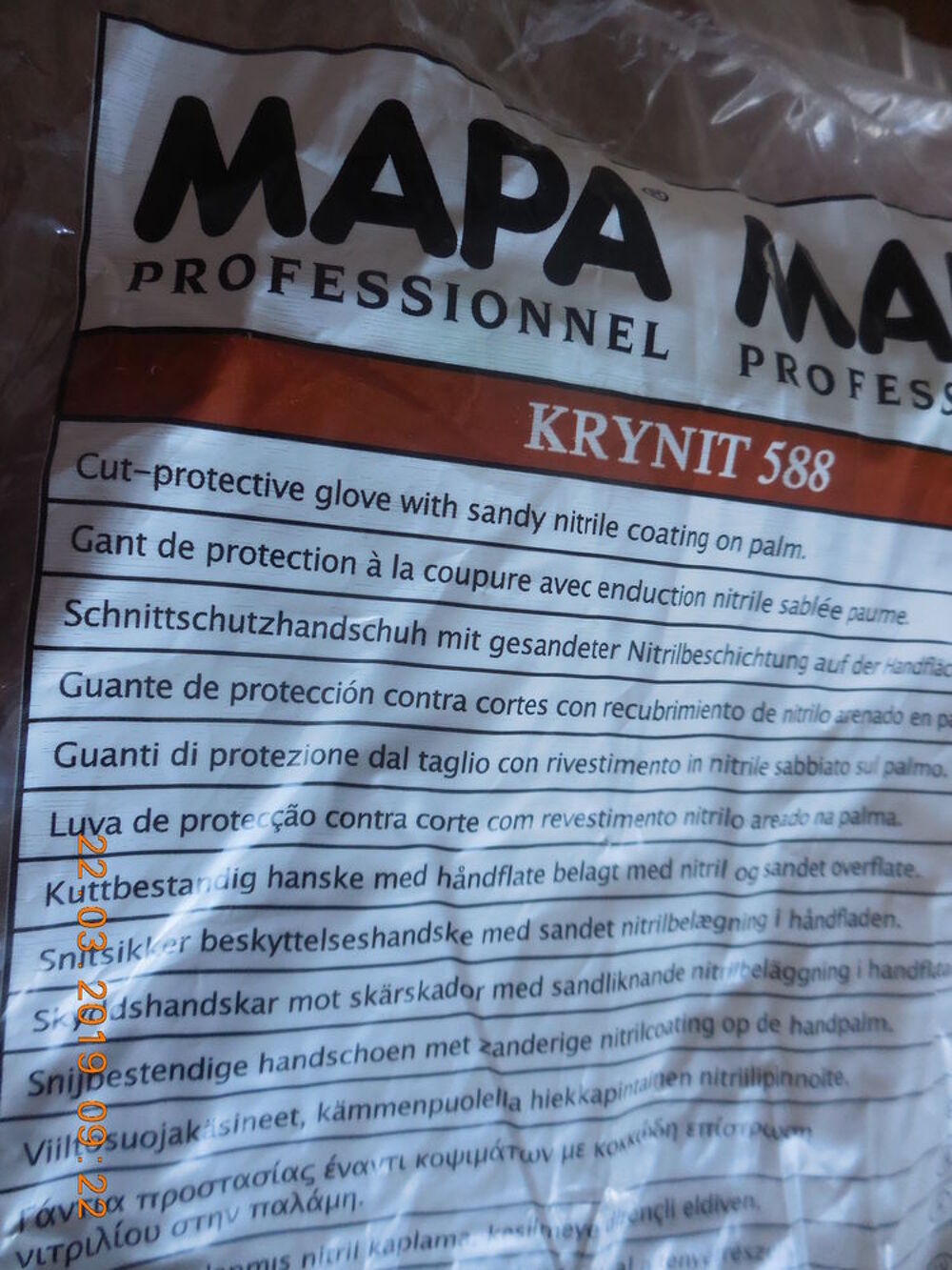 Gants mapa de protection n&deg; 9 Bricolage