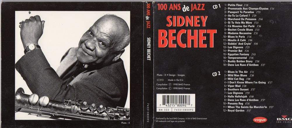 Sidney Bechet - 100 Ans de Jazz 1998 CD et vinyles
