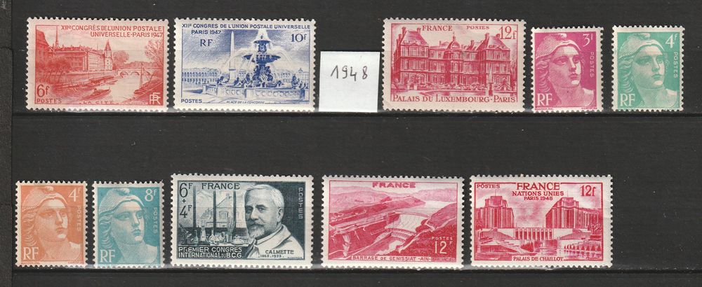 Timbres Neufs* avec charni&egrave;res papier 
Qqs adh&eacute;rences 