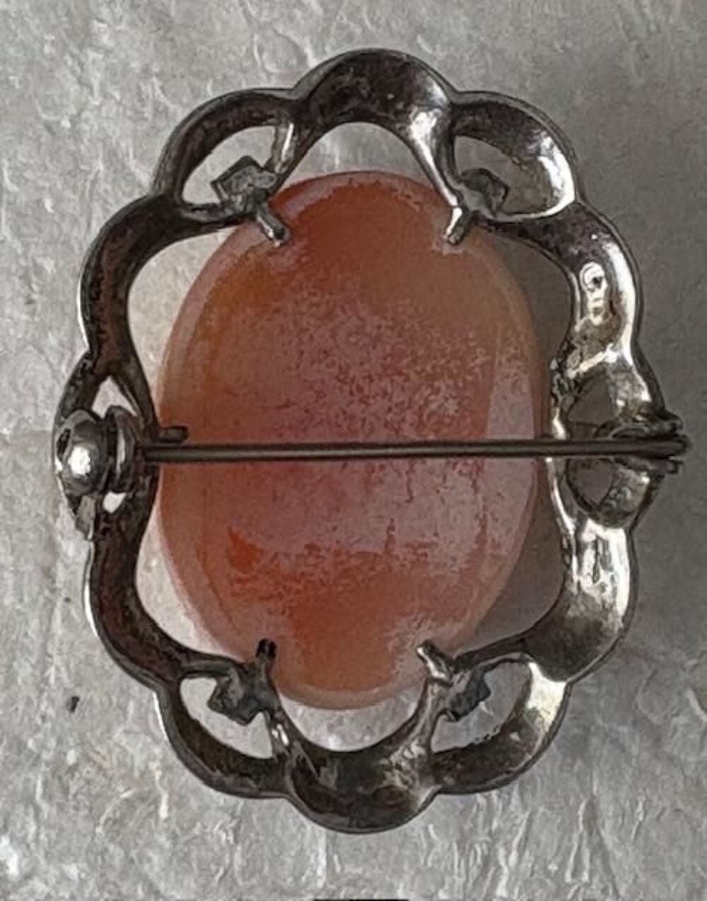 Broche ancienne CAMEE argent poin&ccedil;on et marcassites Bijoux et montres