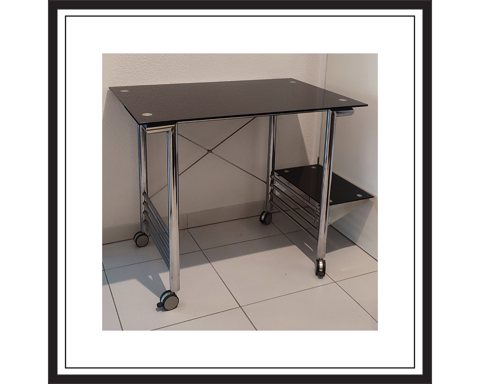 Bureau informatique mtal/verre noir 35 Pessac (33)