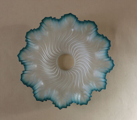 Tr�s bel Abat jour vert blanc nuanc� 35 Sanguinet (40)