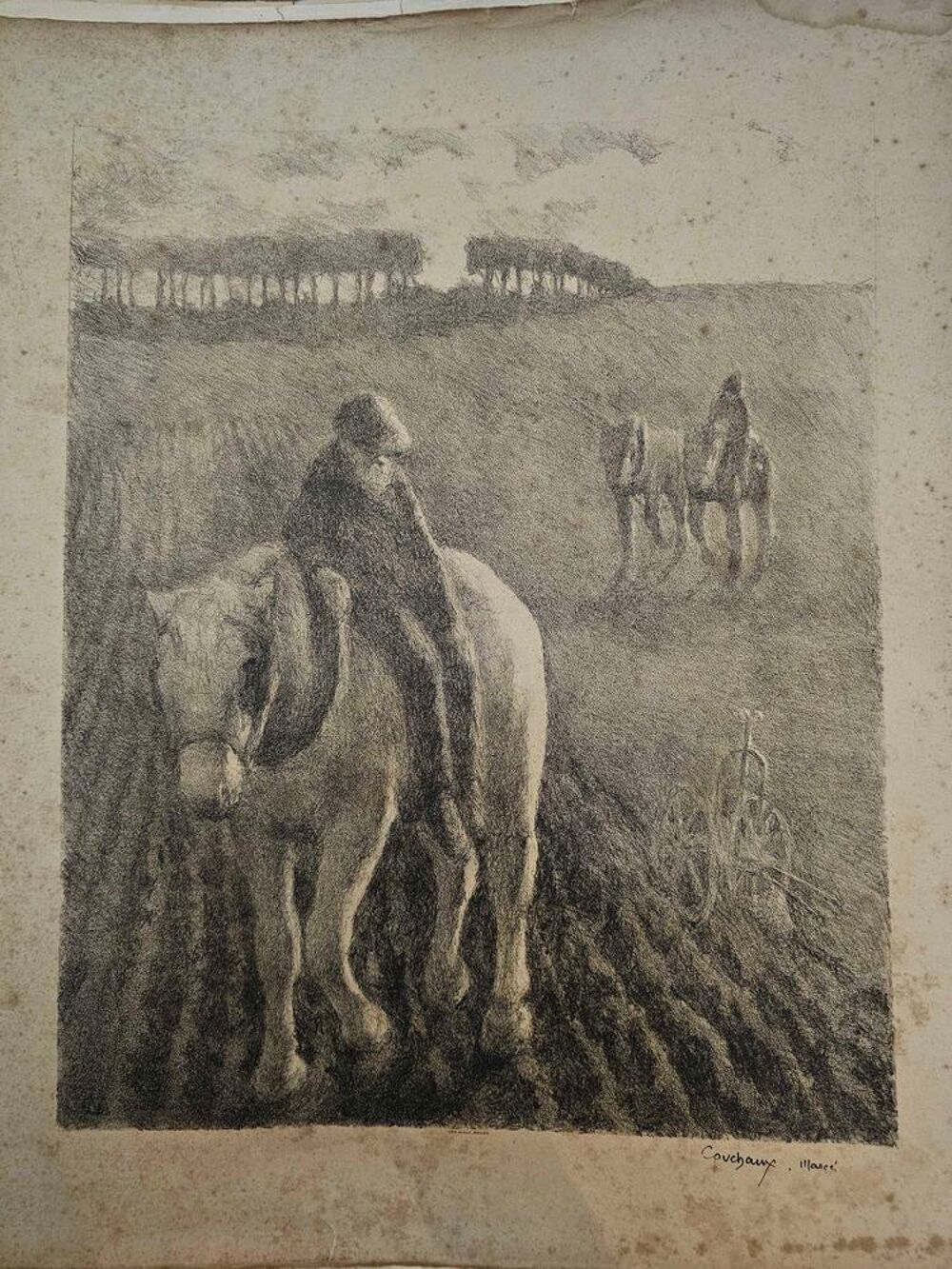 COUCHAUX Marcel (1877 - 1939) "Paysans et P&ecirc;cheurs normands 