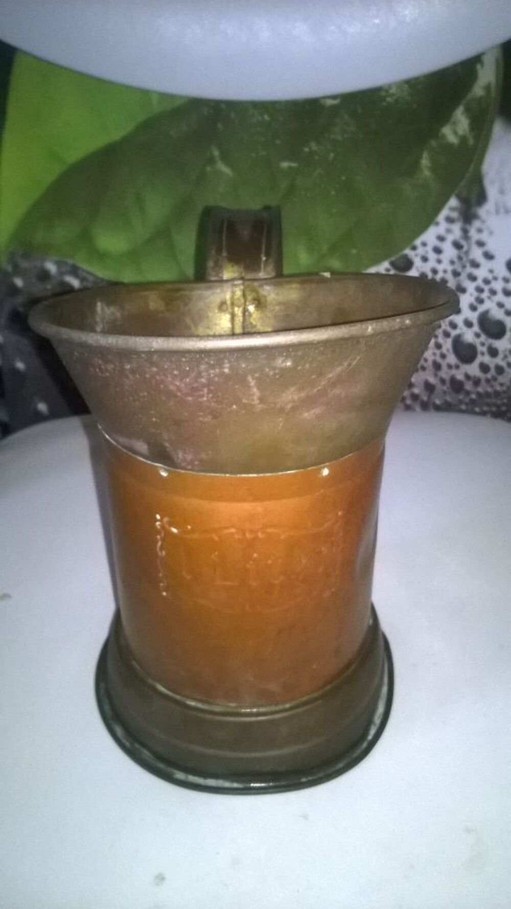 Ancien pot en cuivre 
Grave 1 LITER devant
