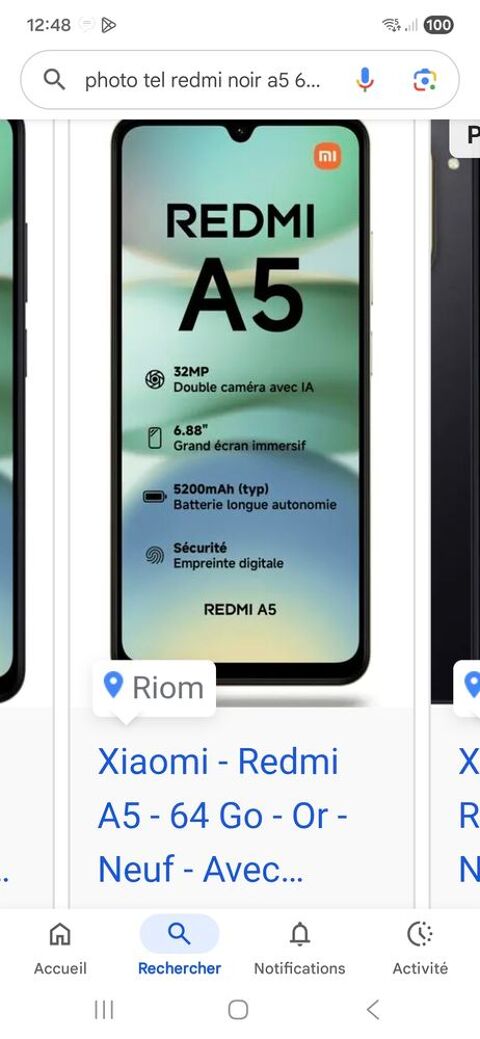 tel portable neuf redmi A5 noir 64 go 85 Riom (63)