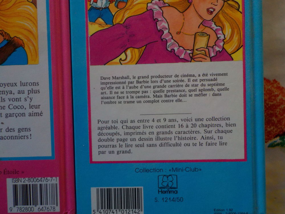 2 BARBIE PREMIERE BIBLIOTHEQUE DES ENFANTS Ed. HEMMA Livres et BD