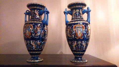  2 MAGNIFIQUES VASES DE GIEN (MARQUES AU FOND) 380 Courbevoie (92)