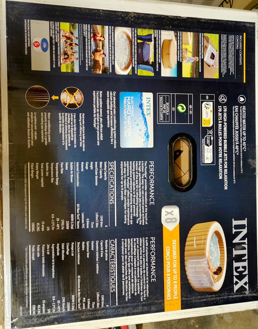 tr&egrave;s grand SPA JACUZZI INTEX MODEL SAHARA 8 PLACES Jardin