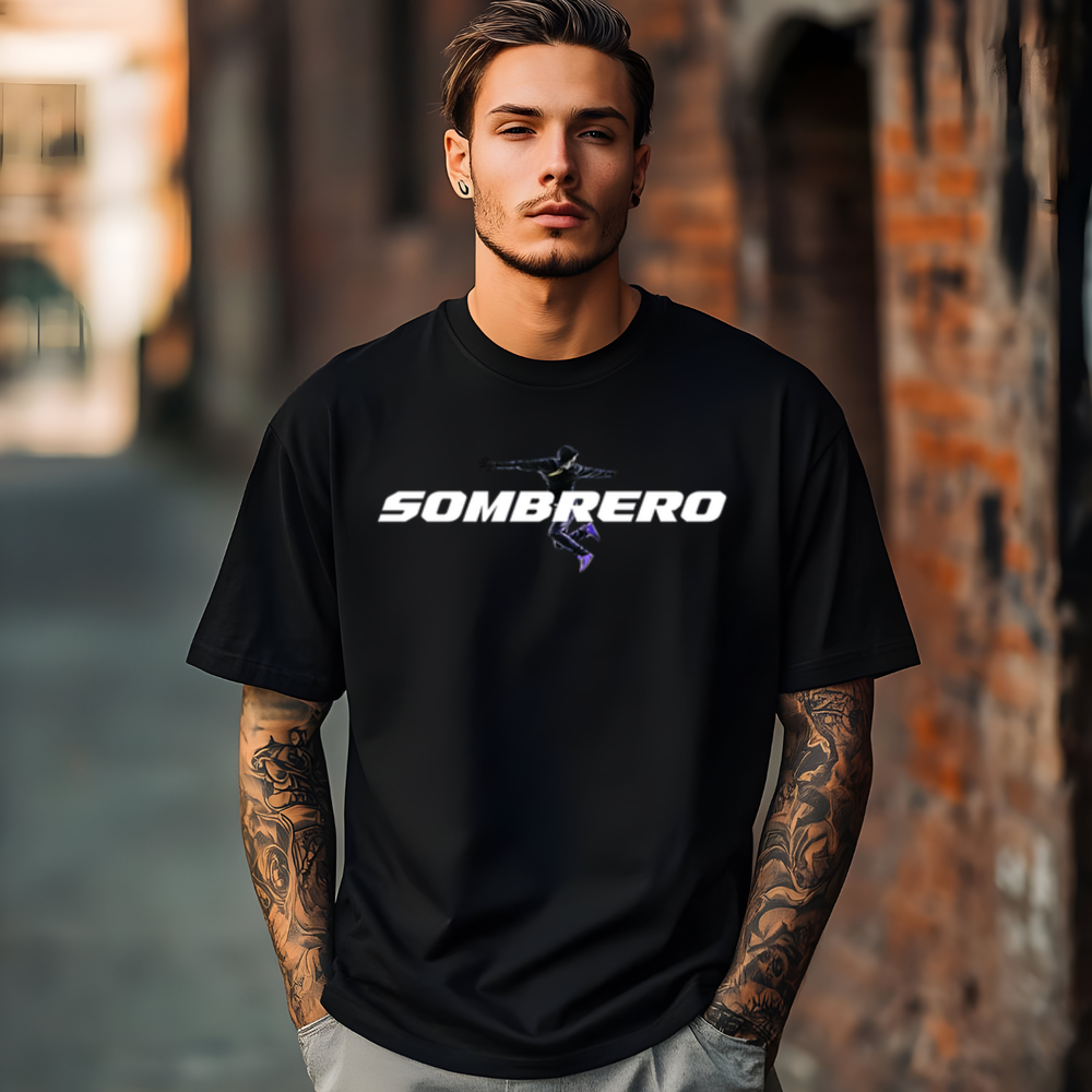T-shirt streetwear oversize noir SOMBRERO - coton &eacute;pais 270g Vêtements
