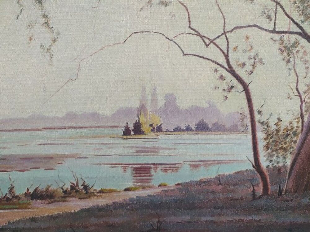 Tableau Tours La Loire Andr&eacute; Jacquet Peintre Tourangeau Décoration