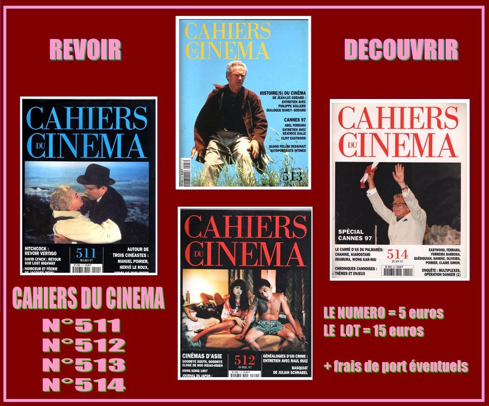 LES CAHIERS DU CIN&Eacute;MA - revues - CIN&Eacute;MA Livres et BD