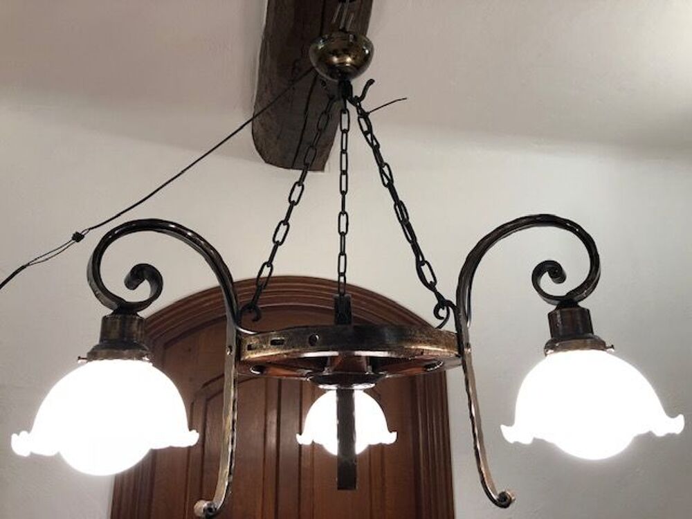 LUSTRE RUSTIQUE FER FORGE Décoration